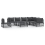 Set Salotto da Giardino 8 pz con Cuscini Antracite in Acciaio