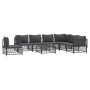 Set Salotto da Giardino 8 pz con Cuscini Antracite in Acciaio