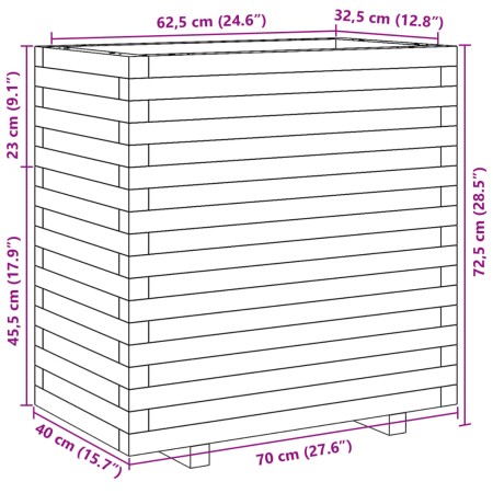 Fioriera da Giardino 70x40x72,5 cm in Legno Massello di Douglas