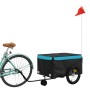 Rimorchio da Bici Nero e Blu 45 kg in Ferro