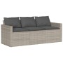 Set da Pranzo da Giardino 2 pz con Cuscini in Polyrattan Grigio