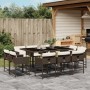 Set da Pranzo da Giardino 11 pz con Cuscini Polyrattan Marrone