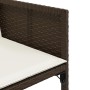 Set da Pranzo da Giardino 11 pz con Cuscini Polyrattan Marrone