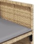 Set Pranzo da Giardino 9 pz con Cuscini Beige Misto Polyrattan