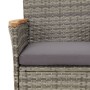 Set da Pranzo da Giardino 9 pz con Cuscini in Polyrattan Grigio