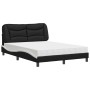 Letto con Materasso Nero e Bianco 120x200 cm in Similpelle