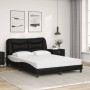 Letto con Materasso Nero 140x190 cm in Similpelle