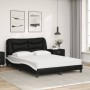 Letto con Materasso Nero e Bianco 140x190 cm in Similpelle