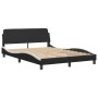 Letto con Materasso Nero e Bianco 140x200 cm in Similpelle