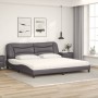 Letto con Materasso Grigio 200x200 cm in Similpelle