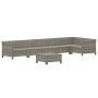 Set Divani da Giardino 7 pz con Cuscini in Polyrattan Grigio