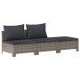 Set Divani da Giardino 7 pz con Cuscini in Polyrattan Grigio