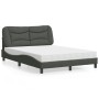 Letto con Materasso Grigio Scuro 140x190 cm Tessuto