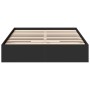 Giroletto con Cassetti Nero 140x200 cm in Legno Multistrato