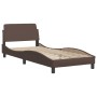 Letto con Materasso Marrone 80x200 cm in Similpelle