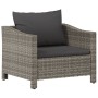 Set Divani da Giardino 5 pz con Cuscini in Polyrattan Grigio