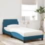 Letto con Materasso Blu 90x190 cm in Velluto