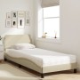 Letto con Materasso Crema 90x200 cm in Tessuto