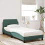 Letto con Materasso Verde Scuro 90x200 cm in Velluto