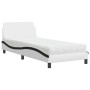 Letto con Materasso Nero e Bianco 90x200 cm in Similpelle