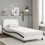 Letto con Materasso Nero e Bianco 90x200 cm in Similpelle