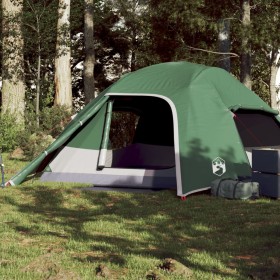 Tenda da Campeggio a Cupola per 4 Persone Verde Impermeabile