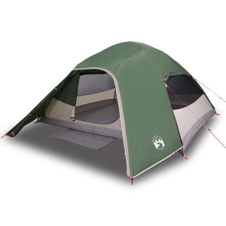 Tenda da Campeggio a Cupola per 4 Persone Verde Impermeabile