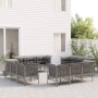 Set Divani da Giardino 12 pz con Cuscini in Polyrattan Grigio