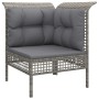 Set Divani da Giardino 12 pz con Cuscini in Polyrattan Grigio