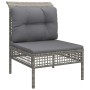 Set Divani da Giardino 12 pz con Cuscini in Polyrattan Grigio