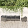 Set Divani da Giardino 6 pz con Cuscini in Polyrattan Grigio