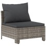 Set Divani da Giardino 6 pz con Cuscini in Polyrattan Grigio