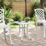 Tavolo da Giardino Bianco 53x53x53 cm in Alluminio Pressofuso