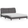 Letto con Materasso Grigio 160x200 cm in Similpelle