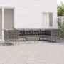 Set Divani da Giardino 9 pz con Cuscini in Polyrattan Grigio