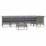 Set Divani da Giardino 7 pz con Cuscini in Polyrattan Grigio