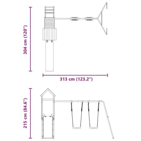 Set da Gioco da Esterno in Legno di Pino Impregnato