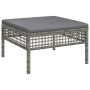 Set Divani da Giardino 7 pz con Cuscini in Polyrattan Grigio