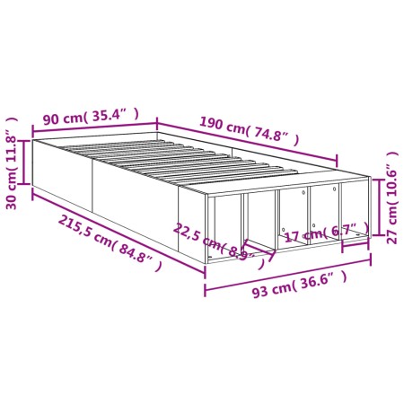 Giroletto Grigio Cemento 90x190 cm in Legno Multistrato