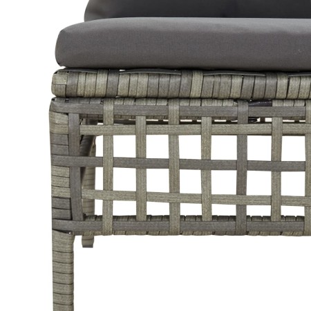 Set Divani da Giardino 8 pz con Cuscini in Polyrattan Grigio