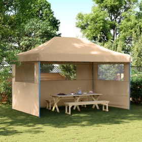 Tendone per Feste Pieghevole Pop-Up con 3 Pareti Beige