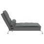 Chaise Longue Massaggi con Capezzale Grigio Scuro in Tessuto