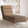 Chaise Longue Massaggi con Cuscini Marrone in Tessuto