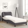 Letto con Materasso Grigio 90x190 cm in Similpelle