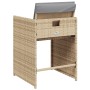 Sedie da Giardino con Cuscini 4 pz Beige Misto in Polyrattan