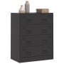 Credenza Nera 67x39x83 cm in Acciaio