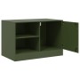 Mobili TV 2 pz Verde Oliva 67x39x44 cm in Acciaio