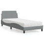 Letto con Materasso Grigio Chiaro 80x200 cm in Tessuto