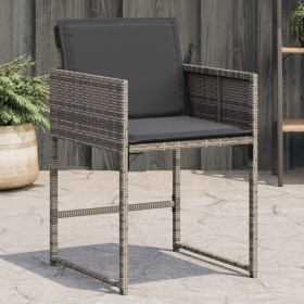 Sedie da Giardino con Cuscini 4pz Grigio in Polyrattan