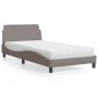 Letto con Materasso Tortora 100x200 cm in Tessuto